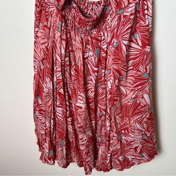 Free People Women’s Libby Convertible Mini Halter Dress Red Floral XS Beach Boho - Picture 2 of 8